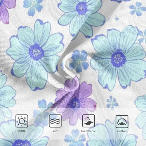 Floral Light Blue Purple Flowers Girl Panties Cute Toddler Girls Underwear Cotton Animals Kids Undies Briefs 2t3