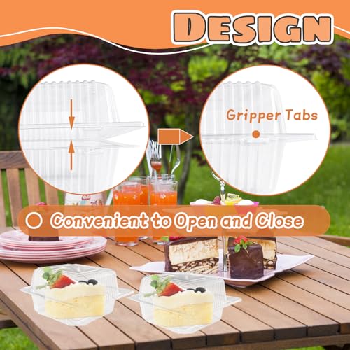 Image of Jizvxe 50 Pcs Clear Plastic Take Out Containers,Clear Plastic Square Hinged Food Container with Lids,Disposable Clamshell Dessert Containers for Salad,Pasta,Hamburger(5.3 x 4.7 x 2.8 in)