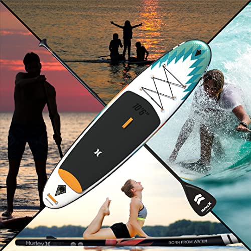 Hurley Advantage 10' 6" Stand Up Paddle Board With Backpack, Air Pump, Adjustable Floating Paddle, Coiled Leash, Fin & Repair Kit (Outsider) #TOP6