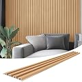 Art3d 8-Pack 96 x 6in. WPC Acoustic Slat Wall Panel for Modern Interior Decor, TV Background, Living Room, Oak