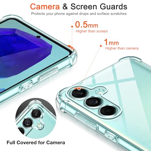 Image of Lustree Back Cover Transparent Case Compatible with Samsung Galaxy M55 5G | Clear + TPU Case with 4 Corner Air Cushion Protection & Camera Protection | Slim& Stylus Cover