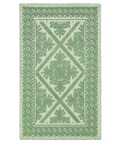 Pierre Tappeti Tappeto Sardo VERDE SALVIA 50x80 cm lavabile 100% cotone prodotto in Sardegna. Tappetino bagno cucina ingresso pratico morbido.