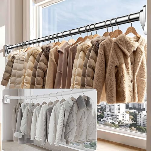 Barre de douche extensible 190-260 cm tringle de douche réglable gris acier inox
