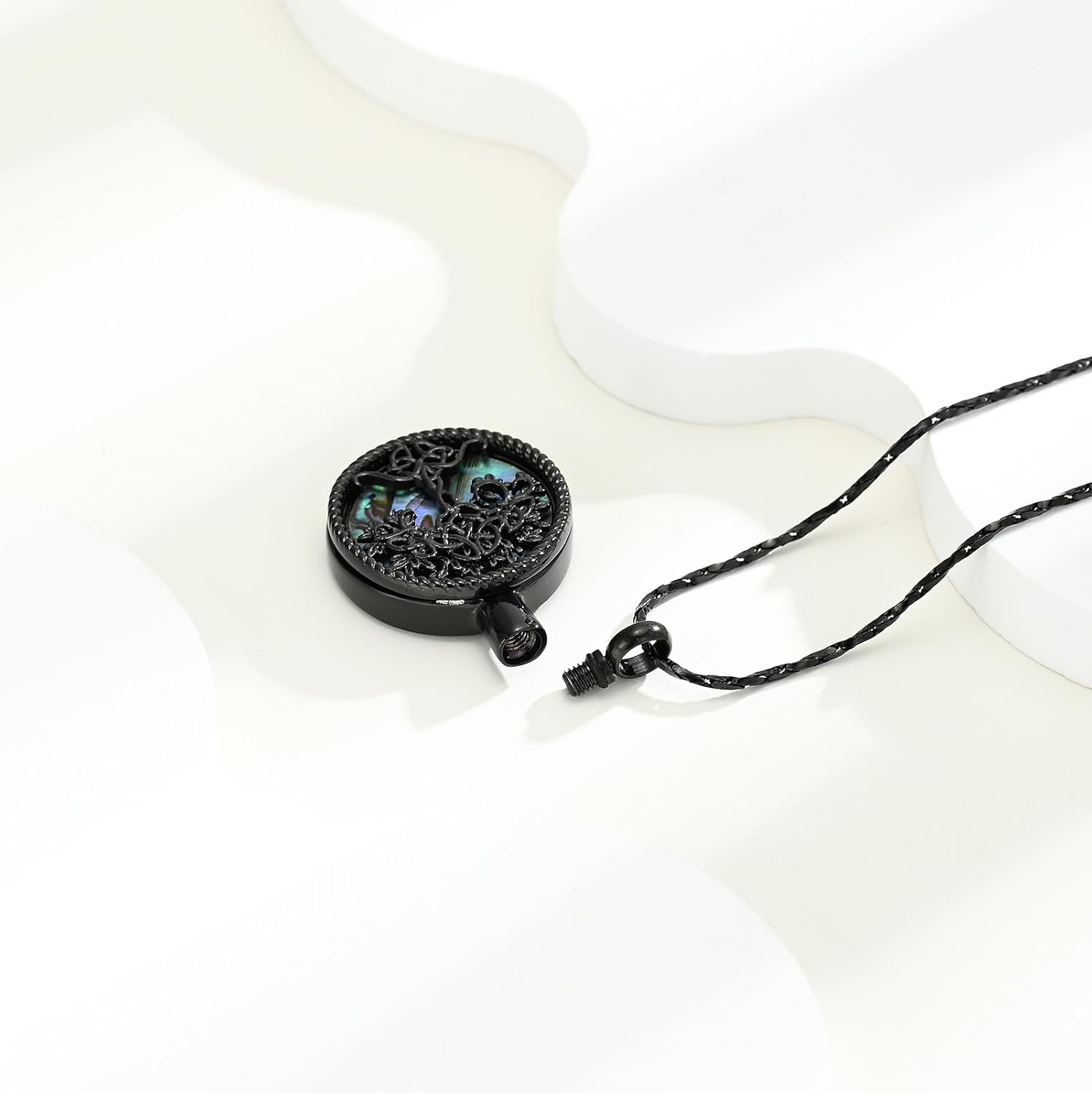 Tree of Life Teardrop Urn Necklace for Ashes Teardrop Crystal Cremation Jewelry Celtic knot Ashes Pendant Stainless Steel Keepsake Memorial Jewelry for Women Men - Image 6