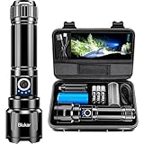 Blukar Taschenlampe LED Aufladbar, 20000 Lumen Extrem Hell Zoombare Taktische Taschenlampen Starke mit 5 Lichtmodi, IP67 Wasserdichte Flashlight Torch f&uuml;r Camping, Wandern, Outdoor, Angeln, Notf&auml;ll