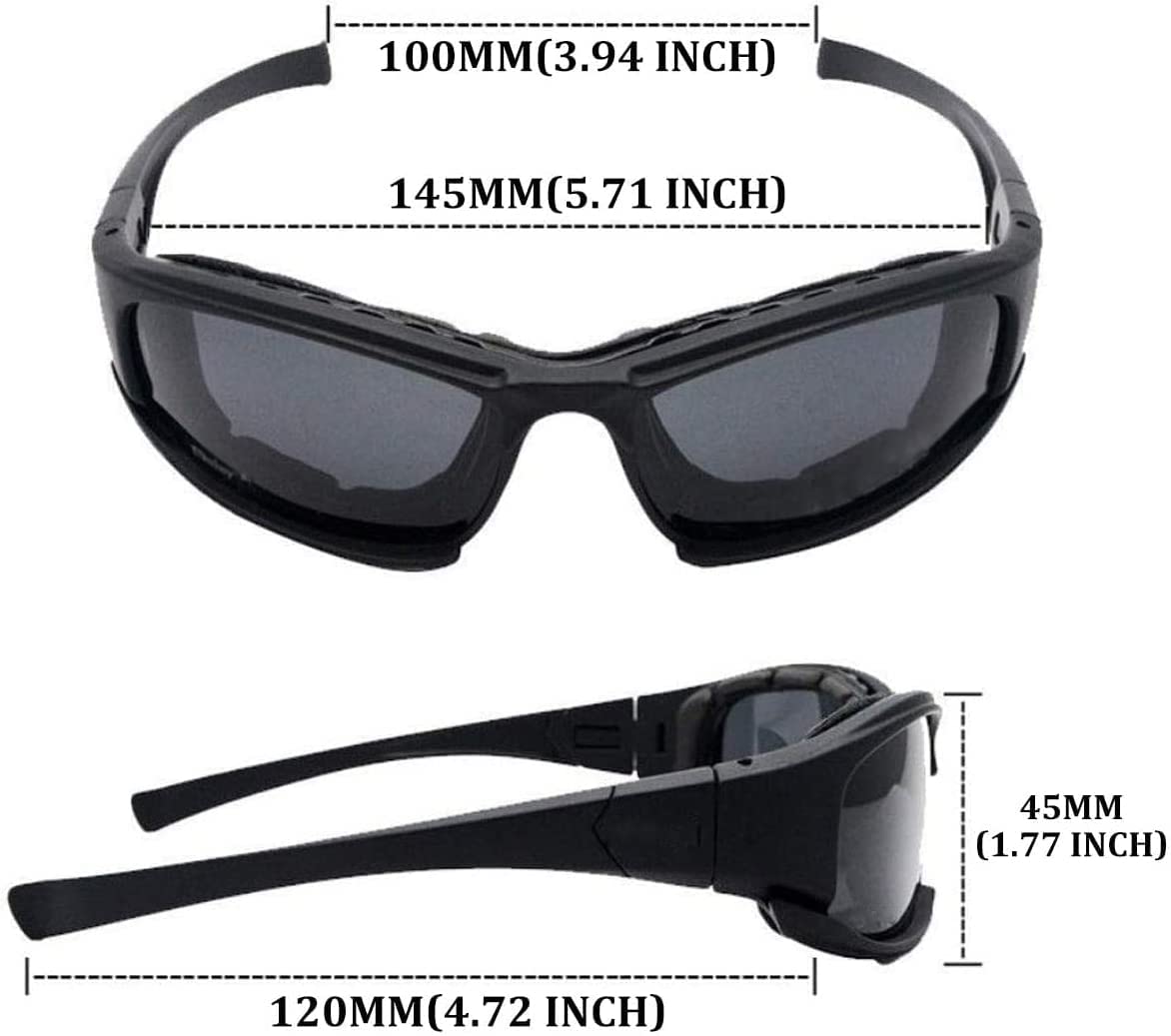 Polarized Sport Sunglasses,Tactical Polarized Glasses For Men Women, X7 Army Sunglasses Military Tactical Goggles With 4 Interchangeable Lens, UV Protection Sunglasses For Shooting Cycling Skiing