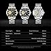 GLENAW Watch Automatic Watches for Men Tourillon Skeleton Diamond Luxury Mechanical Self Winding Dress Wrist Watch Waterproof Luminous (White)