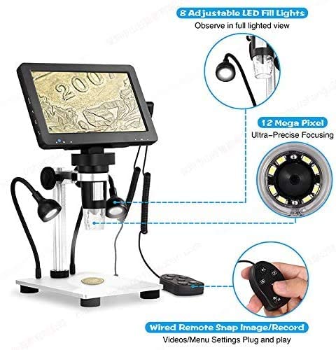 Image of Microware -1200X G1200 Electronic Video Microscope 7inch HD LCD Display 12MP Magnifier PCB BGA SMT Soldering Digital Microscope US Version