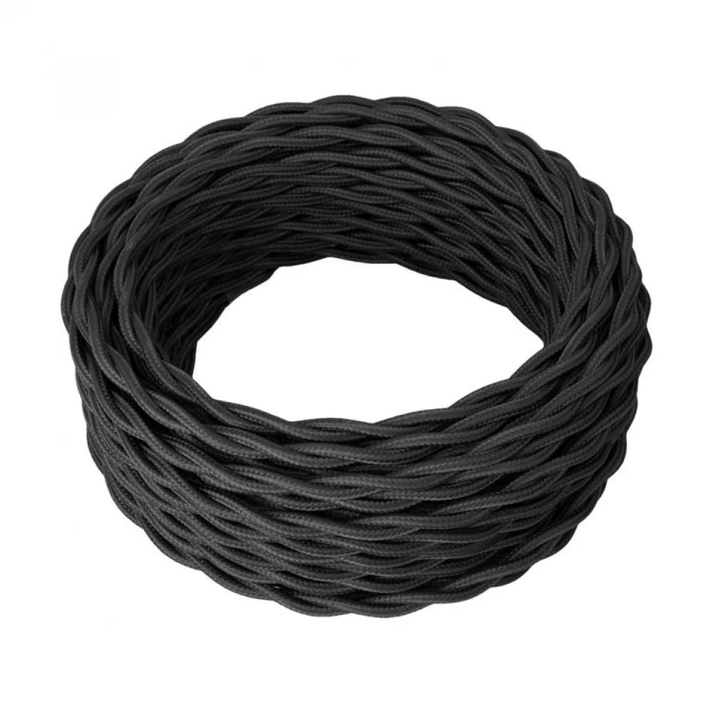 Cable trenzado vintage negro 3m, 2 x 0,75 mm² con cable textil para luces de techo, iluminación – Estilo clásico DIY DIY