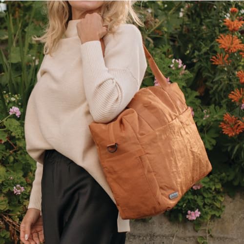 Image of Jadyn Austin Carry-On Travel Duffel Bag for Women, 18 inch Weekender Bag with Laptop Sleeve, Durable Material, and Trolley Sleeve, Ideal for Work, Gym, and Overnight Trips, Terracotta, 23L
