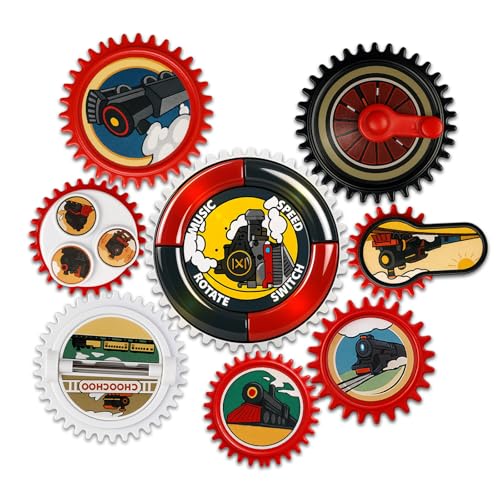 Image of Magnetic Gears Toy Set 8 PCS, Gear Toys for Toddlers 1-3 with Music & Light, Educational STEM Learning Fun Fridge Magnets for Kids, Toddler Electric Spinner Toys Gift for Boys Girls