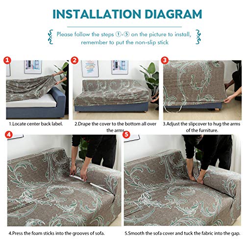 Housse de canapé extensible en forme de L pour protéger un canapé d'angle usé - 8