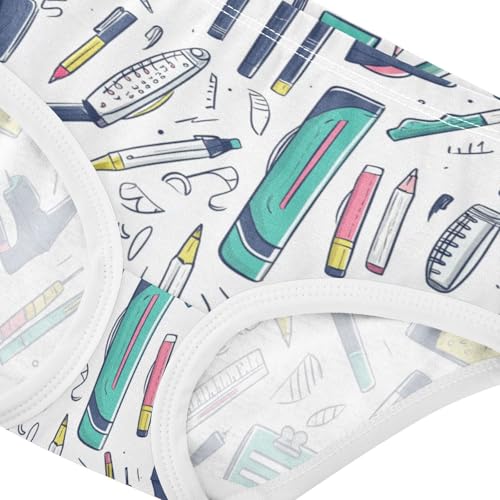 ZZKKO Study Stationery Pencil Girls Underwear Toddler Panties for Girls Comfort Brief Size 8Y3