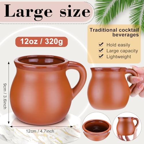 Set de 6 tazas cantaritos de barro cerámica 12 oz miniatura 2