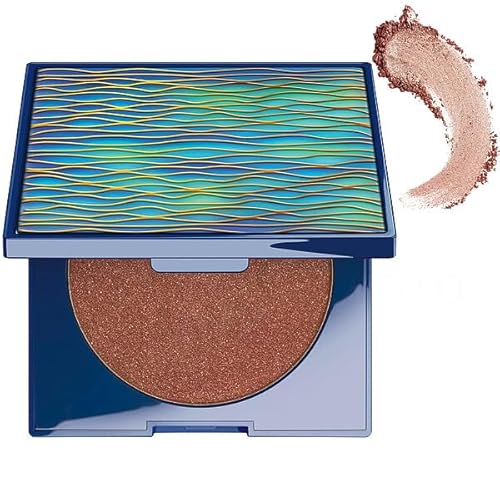 ARTDECO Diamond Beauty Powder - All Over Highlighter Powder in Refillable Tin - Limited Ocean Wave Design with Diamond Shimmer & Fresh Glow - 7g