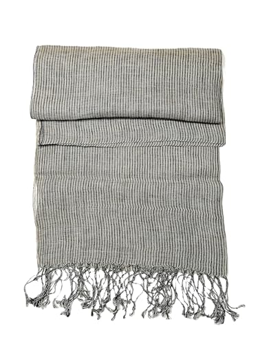 Image of Shanlin Unisex Natural Color 100% Linen Scarves for Men and Women