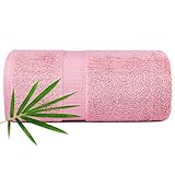 CANFOISON Bamboo Bath Sheet for Body, 1 Pack Pink Extra Large Bath Sheet Towel for Adult Kids Baby L