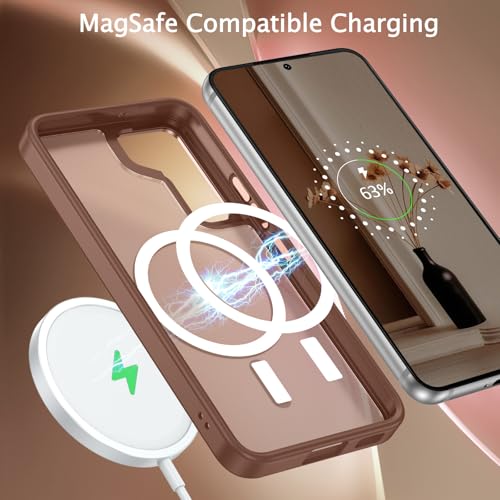 Image of BENTOBEN for Samsung Galaxy S22 Case, Galaxy S22 Magnetic Case [Compatible with MagSafe] Translucent Matte Slim Shockproof Women Men Protective Case Cover for Samsung Galaxy S22 6.1 inch, Desert Titanium
