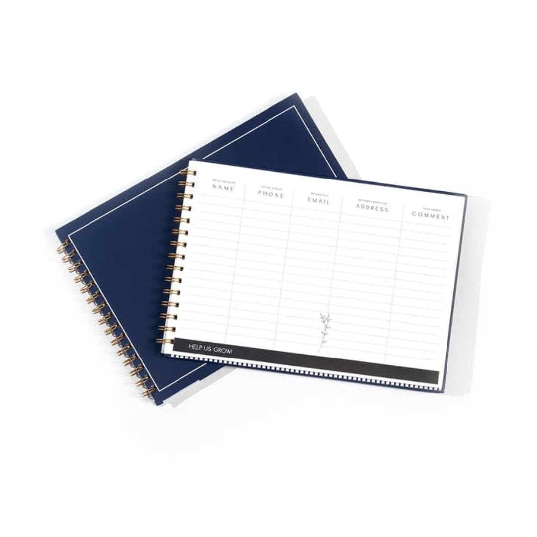 CHAARPAI Visitor Book β 8 x 12 Inches | Wiro Bound Guest Register for Hotels, Offices, Exhibitions, Boutiques & Business Use | Medium Size Visitor Log Book for Reception & Front Desk 4