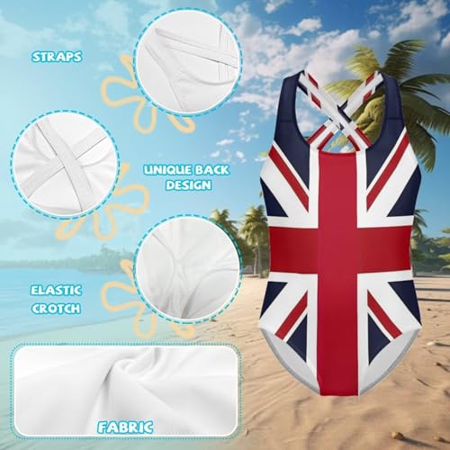 Girls One Piece Swimsuits Cross Back Swimwear Bathing Suit 5-14Y Gymnastics Leotards4