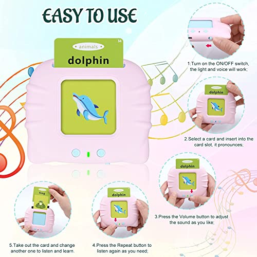 Image of Educational Toys for 3 4 5 Year Old Boys Luteti Talking Flash Cards for Toddlers Age 3 4 Preschool Learning Toys for 4 5 6 Year Old Christmas Birthday Gifts for 3-6 Year Old Girls 112pcs