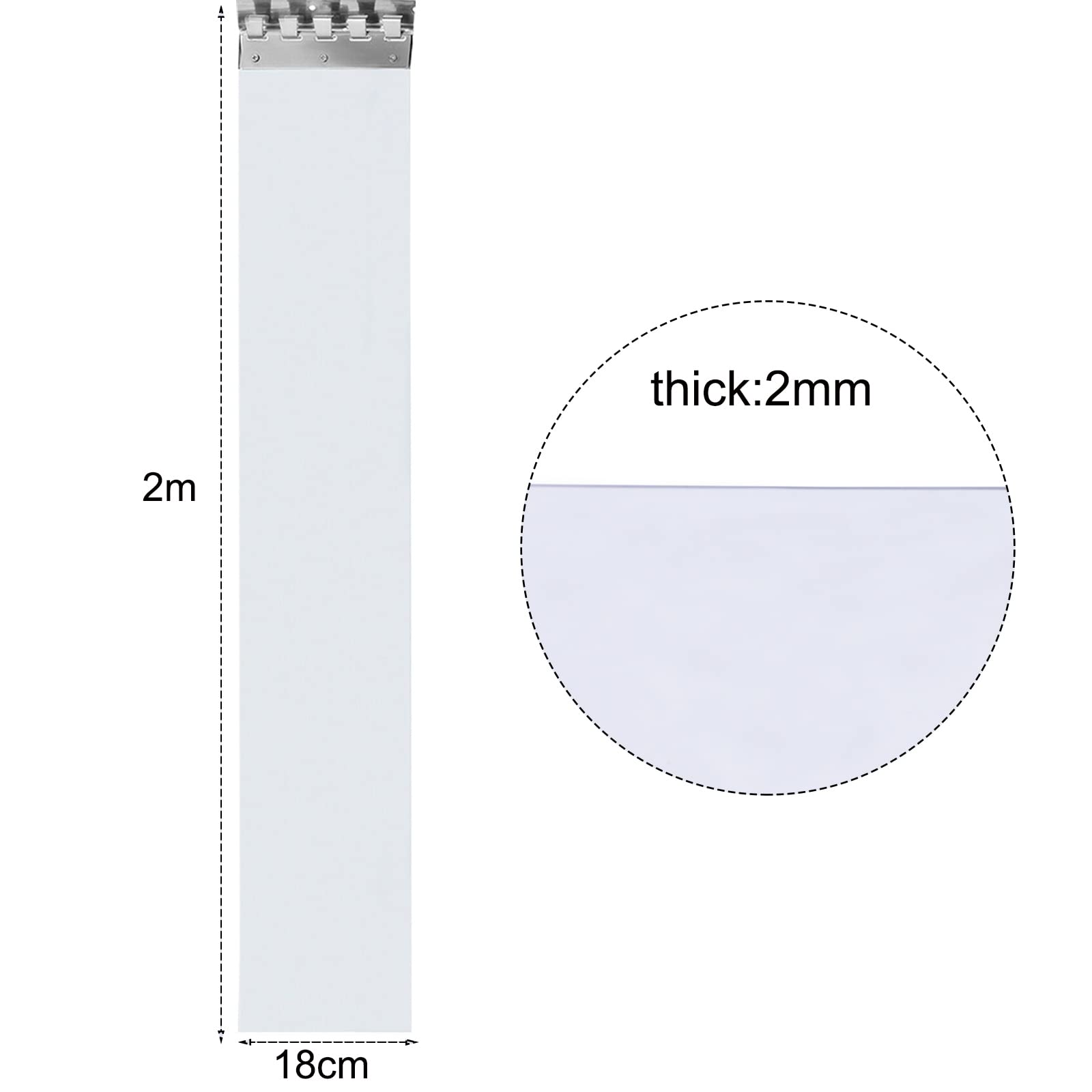 7 tende a lamelle in PVC, trasparenti, per porte pedonali, frigoriferi, frigoriferi (200 x 18 cm)