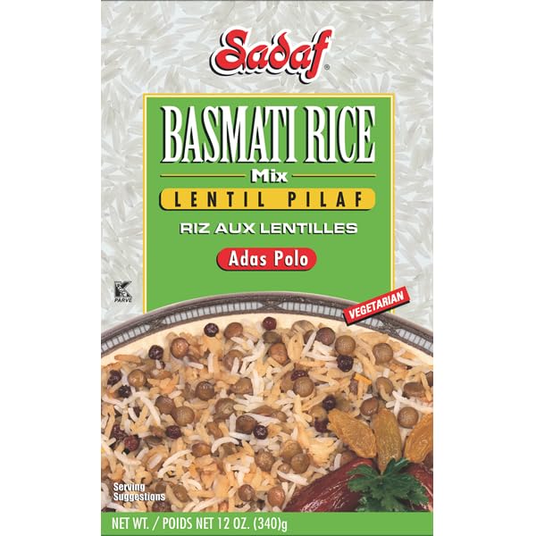 Adas Polo - Lentil Basmati Rice Pilaf Mix - Traditional Middle Eastern Meal - Arroz Basmati Mix - Kosher - 12 Oz