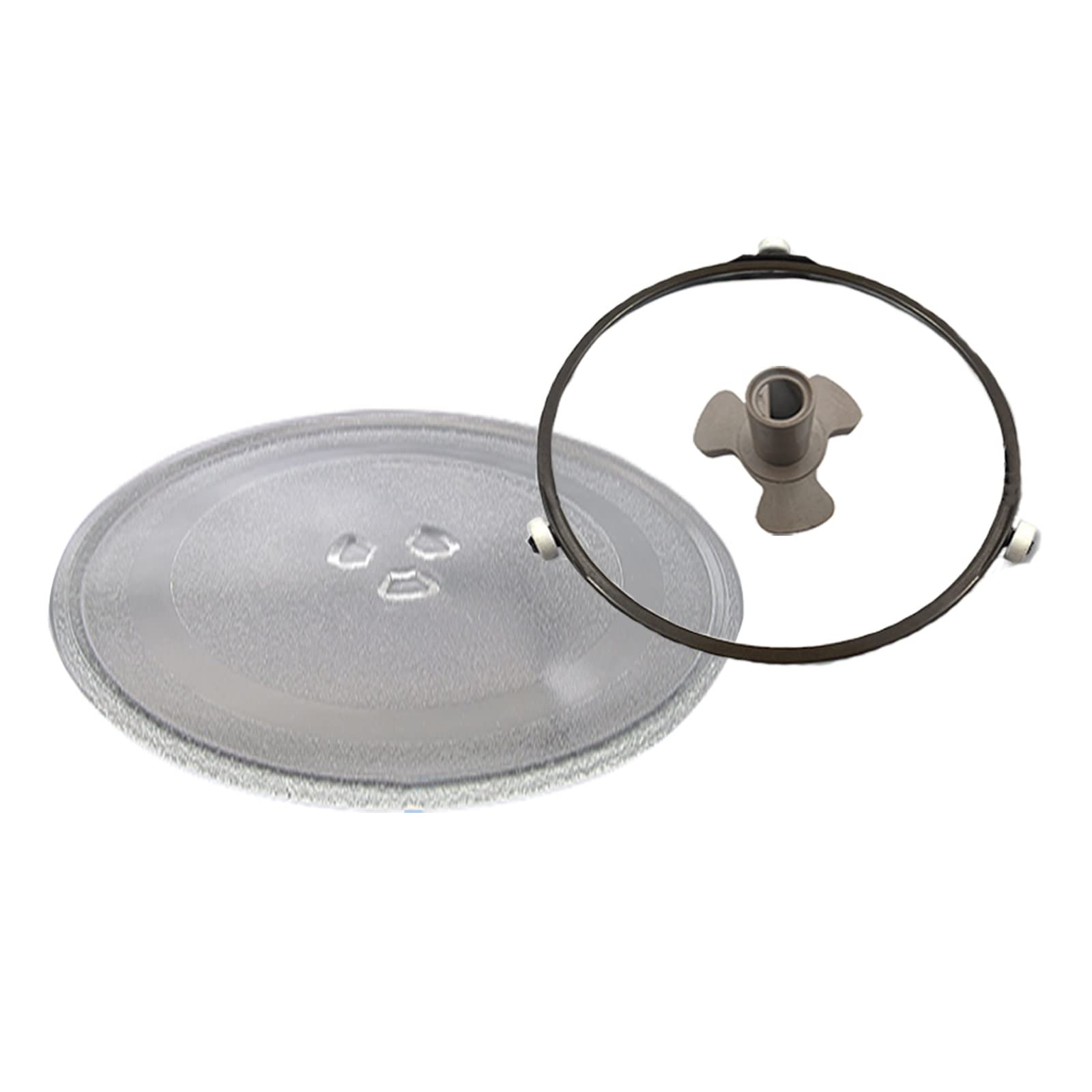 LIGUOYI Placa De Vidrio De Microondas Resistencia A Altas Temperaturas-con Acopladores Placa Giratoria De Microondas, para Microondas-Placa De Cristal para Placa Giratoria De Microondas