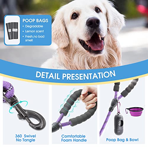 BAAPET 2 Packs 5/6 FT Dog Leash with Comfortable Padded Handle and Highly Reflective Threads Dog Leashes for Small… - Image 3