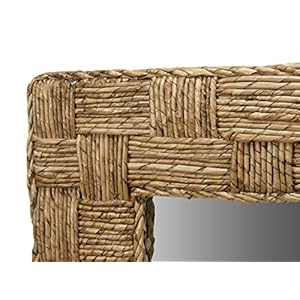 Kouboo 1040139 rectangular checquered wall mirror in rope 24 x 15 x 36 brown  urban country home decor