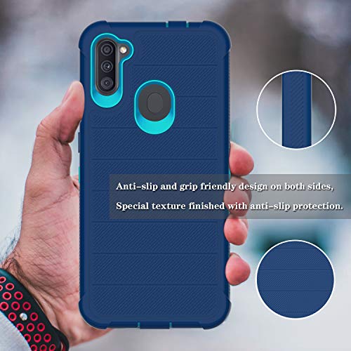 Leptech For Galaxy A11 Case With Soft Tpu Screen Protector, [Holster Series] Full Body Heavy Duty Armor Protective Phone Cover With Kickstand Belt Clip Case For Samsung Galaxy A11 (Navy) #TOP5