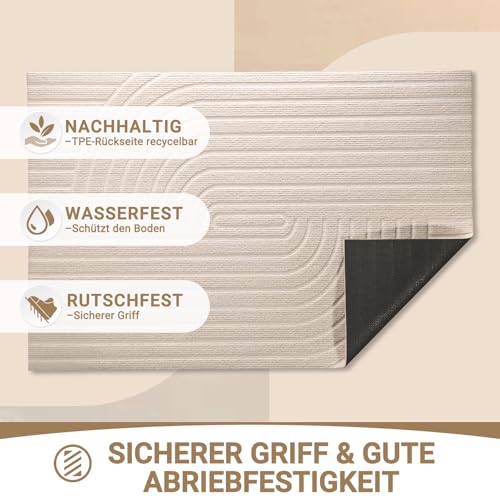 Tuocal Fußmatte 40x60cm, rutschfeste Maschinenwaschbare Schmutzfangmatte, Teppich Wohnzimmer Innen und Außen Türmatte, Wasserdicht Fussmatte für Eingang, Flur, Haustür
