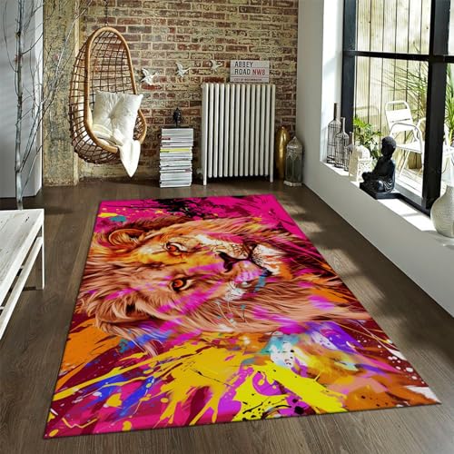 Tapis bébé lavable motif lion graffiti pour sol de salle de jeux - 2