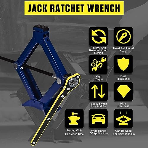 Image of BK 10 IMPORT & EXPORT Labor Saving Hand Car Jack Wrench with Hook for Car Seats with Mobile Phone Holder | Wrench | Phone Holder for Car | Car Hook for Bag | Jack Ratchet Wrench for Car