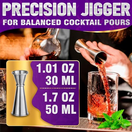 Image of finality Mojito Muddler Bar Tool Set, 3 PCS Cocktail Set Mixing Tools Stainless Steel Cocktail Muddler with Cocktail Spoon Long Handle and Jigger for Mojitos Fruit Drinks (Fork Spoon Jigger Set)