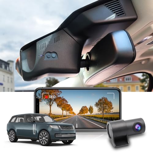 Fitcamx Front 4K+Rear 1080P Dash Cam Adapts for Land Rover Range Rover & Sport 2018 2019 2020 2021 2022 (Model 6111/L405/L494), OEM Look, Dual Loop Recording, WiFi & APP, G-Sensor, Easy to Use, 128GB