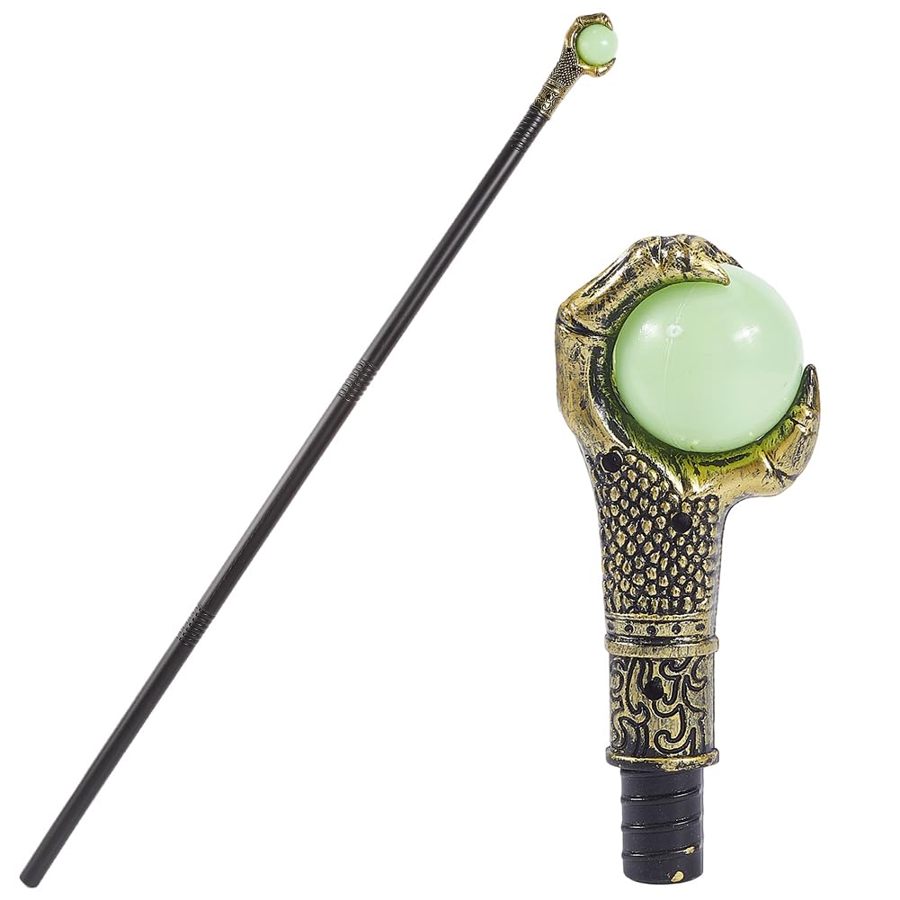 GORGECRAFT Antique Cane Vintage Walking Stick Gold Eagle Claw Ball Grasping Stick King Wand Halloween Party Cosplay Scepter Plastic Costume Canes Magic Wand Punk Prop for Themed Events Stage Shows
