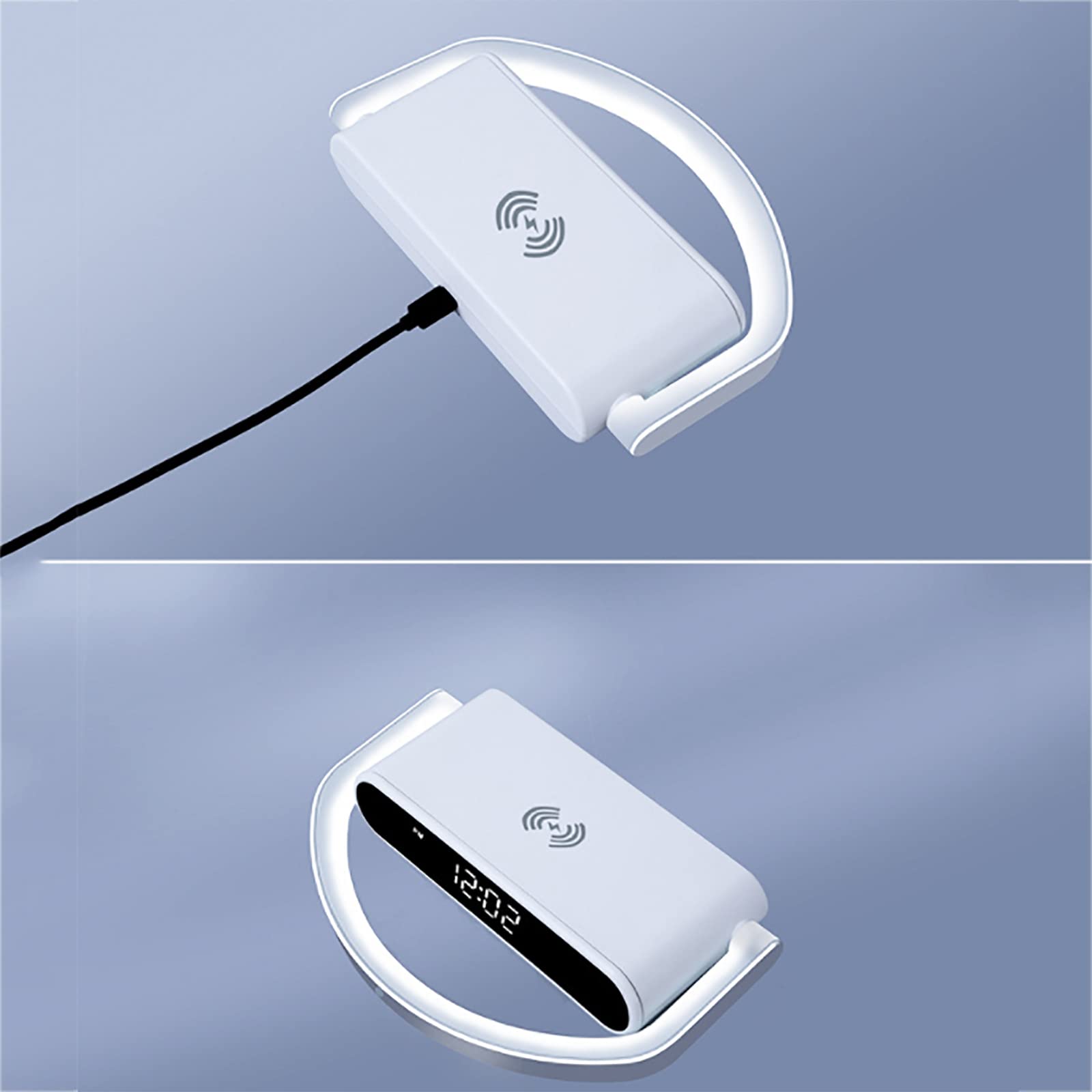 Lampka Nocna LED 3 W 1, Lampka Nocna LED Stolik Nocny Z Budzikiem I Bezprzewodową Ładowarką, Wielopoziomowe Przyciemnianie, Prezenty Urodzinowe Dla Kobiet, Mężczyzn, Taty, Mamy