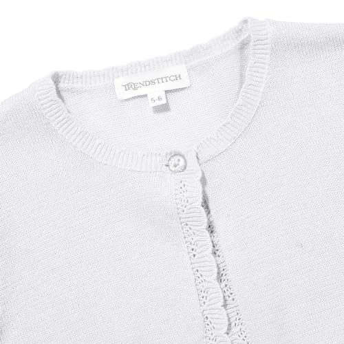Image of Girls Cardigan Bolero Ruffle Open Front Button Cover-Up 3-12Y