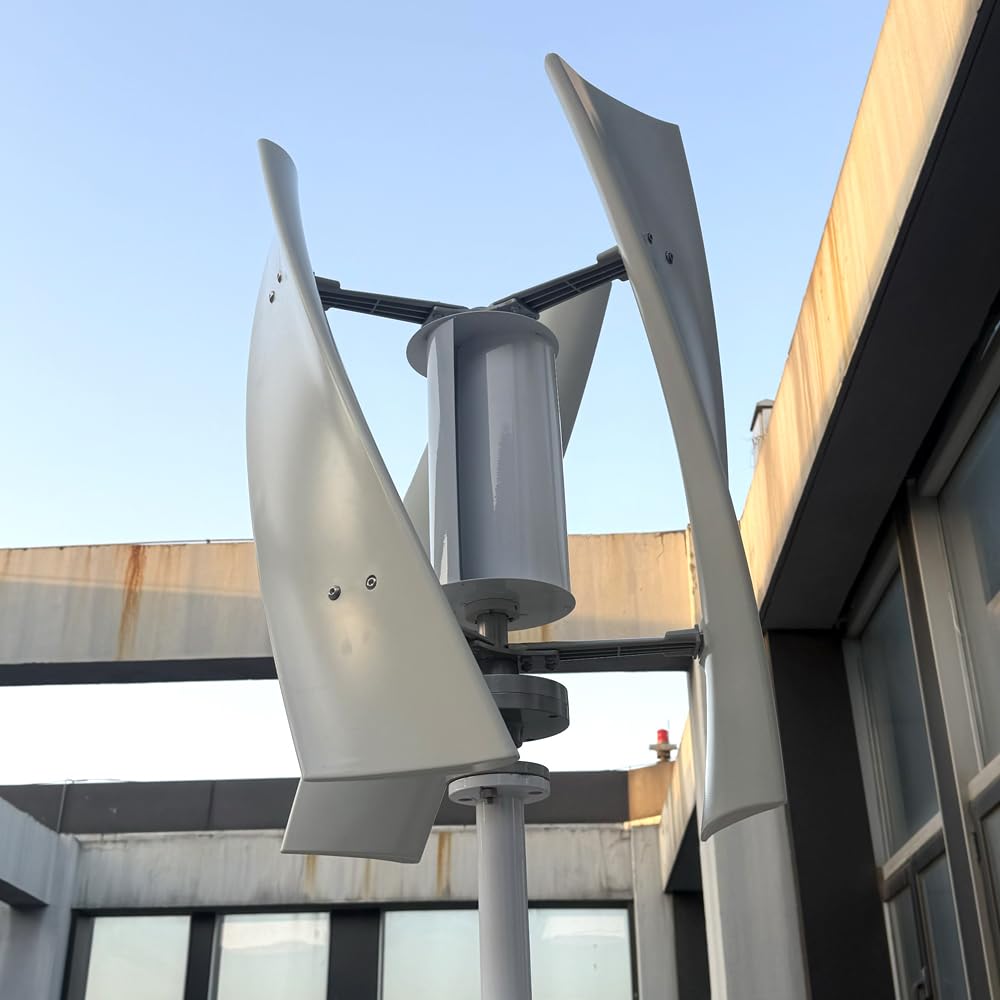 800W Windkraftanlage Vertikal 12V 24V 48V Windturbine mit MPPT Laderegler Windgenerator für Heimgebrauch Windräder (48V mit MPPT regler)