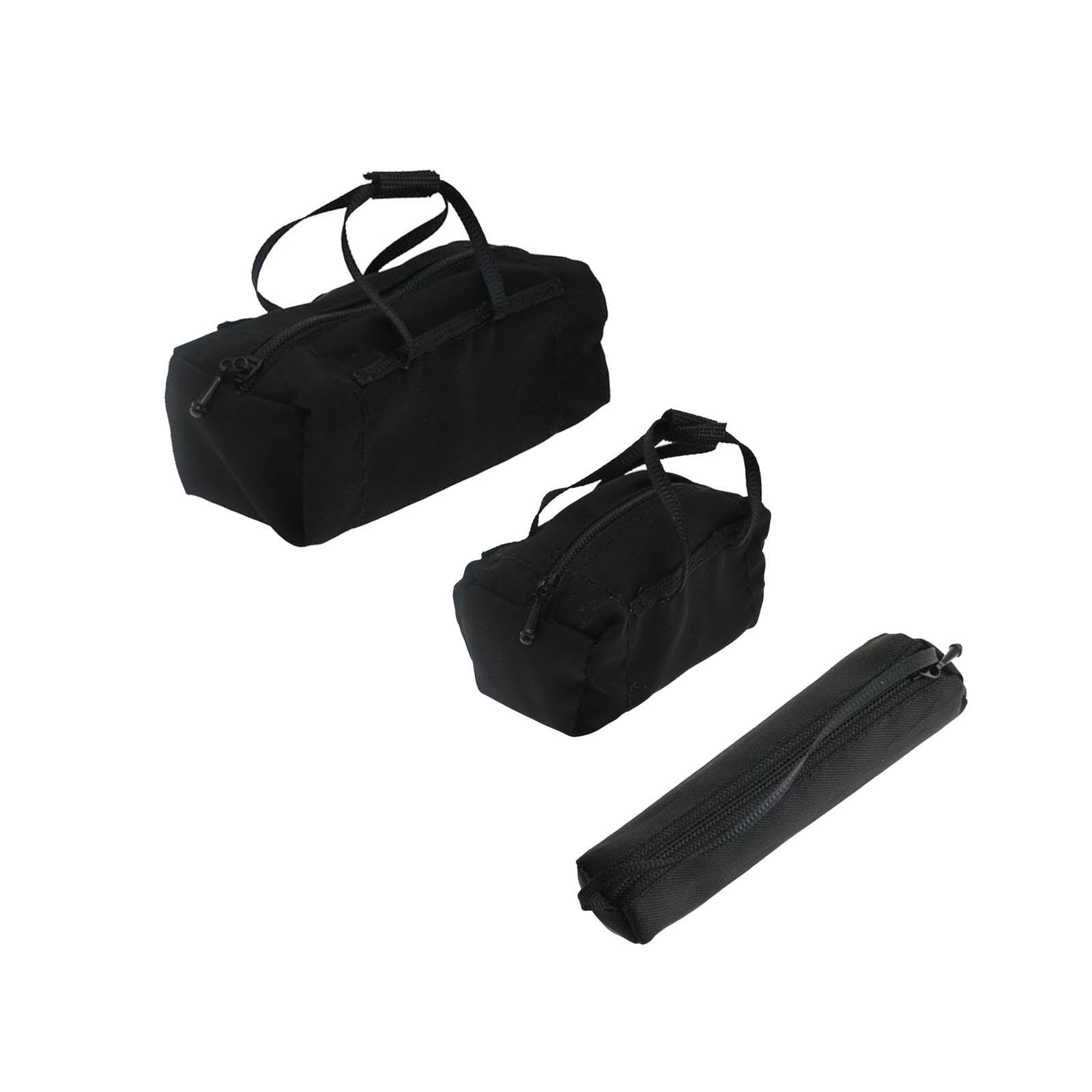 MagiDeal 3X RC Coche Simulación Equipaje Bolsa Accesorios Decoración Mini DIY Modelo Coche Bolsas de Viaje para 1:10 Coche de Control Remoto Pieza/Acc, Negro