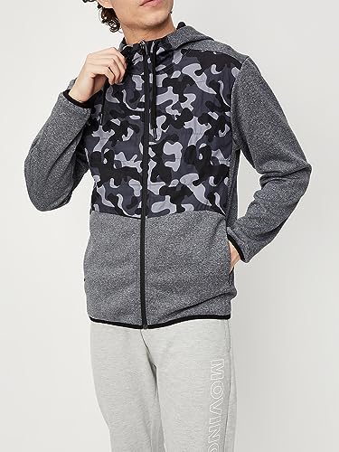Image of Max Polyester Men Printed Hooded Standard Length Jacket