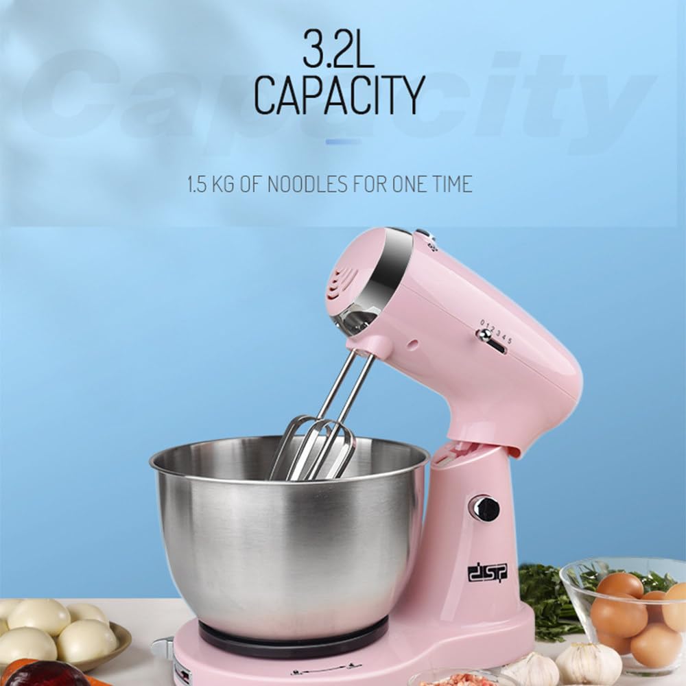 Impastatrice verticale, impastatrice per pasta multifunzionale in acciaio inox – 5 velocità, 350 Watt, ciotola da 3,2 litri – Impastatrice salvaspazio