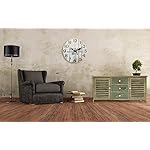 Rebecca Mobili dekorative Wanduhr, Wohnzimmeruhr mit Spruch, Home Sweet Home, Shabby-Stil, Holz Weiß – Maße: Ø 33,8 cm x B 4 cm - Art. RE6151 – Bild 2