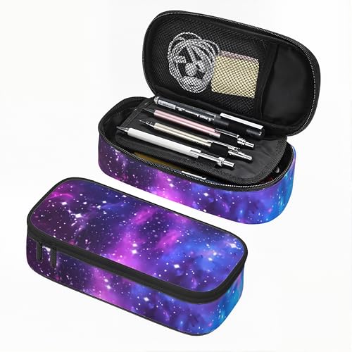 Image of Stars Starry Sky Pencil case for Student Girl Boy, Large Capacity Pencil Pouch with Zipper Compartments, Cosmetic Makeup Bag Organizer for School Supplies Office Home