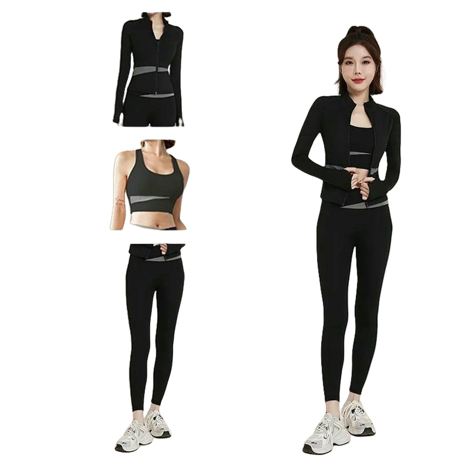 Shapewear Three-Piece Yoga Suit Długi rękaw Odzież sportowa Szybkoschnąca damska odzież fitness Bieganie Pilates Trening Fitness