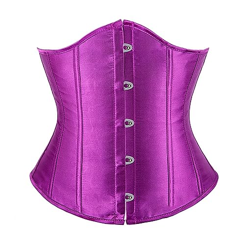 Corsé de pecho completo para mujer, estilo gótico, vintage, para Halloween, morado, L