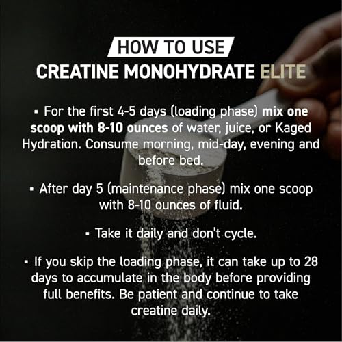 Image of Kaged Creatine Monohydrate Elite Powder | Unflavored | Muscle Building & Recovery | MAXCatalyst for High Absorption | Vegan, Gluten Free, Easily Digestible | Supplements for Men & Women | 60 Servings