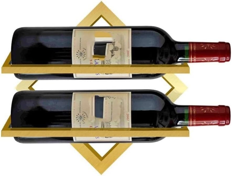 Rustic Wine Rack Wall Mounted Wine Rack European Wine Storage Rack Wine Bottle Holder Organizer Bottle Display Shelves Bar Wine Cellar Wine Storage Racks (Color : A-Gold) (A Gold)