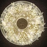 Copper Wire Firecracker Light String, Copper Wire Firecracker Fairy Lights, LED Beaded Fairy Christmas Lights, Holiday Decoration Copper Wire Atmosphere Lights (Warm, 164ft-1500 Light-Plug)